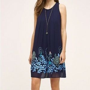 Anthro Not So Serious Woodvine Embroidered Dress